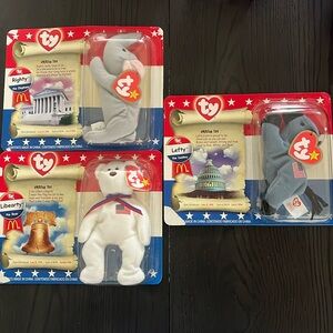 American Trio of Righty, Lefty, and Libearty McDonald’s collectibles.  Original